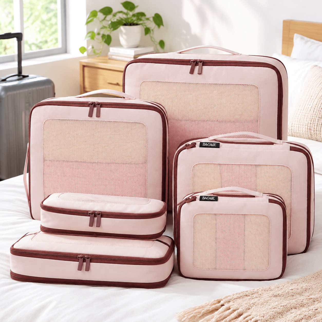 Packing Cubes For Travel 6 Set-light Pink - Walmart.com