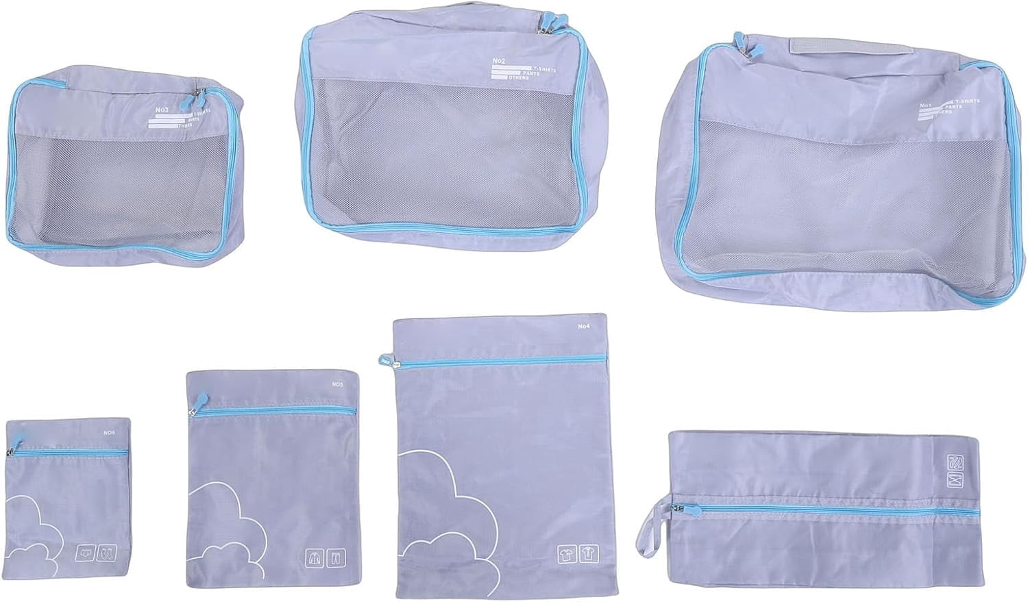 Packing Cubes For Travel, 7 Pack Anti Tear Space Saving Luggage Organizer Bags, For Suitcases