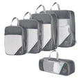 thumbnail image 1 of Packing Cubes Gray 5 Set Compression Travel Luggage Organizer Bags for Suitcase Storage, 1 of 5