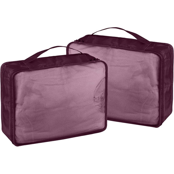 Packing Cubes Set, 2 Pcs Packing Organizers Set for Suitcases, Large Capacity Travel Luggage Organizers Set includes 3 Large Size Storage Bags, Convenient Organizer Bags for Travel (Burgundy)