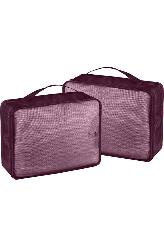 Packing Cubes Set, 2 Pcs Packing Organizers Set for Suitcases, Large Capacity Travel Luggage Organizers Set includes 3 Large Size Storage Bags, Convenient Organizer Bags for Travel (Burgundy)
