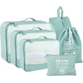 thumbnail image 1 of Packing Cubes Set, 6 Pcs Travel Packing Organizers for Suitcases, Large Capacity Travel Luggage Organizers Set includes 7 Storage Bags, Convenient Organizer Bags for Travel Lovers (Green), 1 of 7