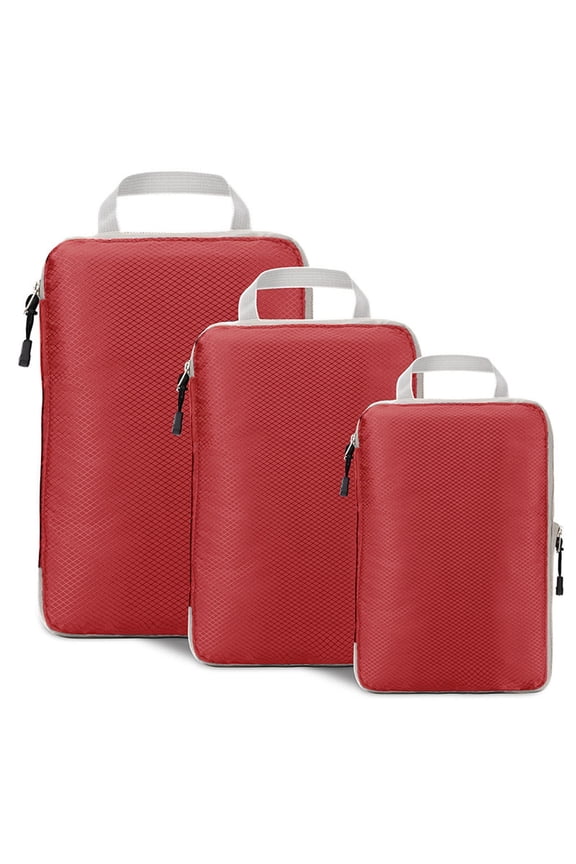 Packing Cubes for Suitcases, 3 Pcs Expandable Travel Organizer Bags with Extra Zipper for Space Saving, Non-mesh & Lightweight Design for Efficient Packing, Perfect for Travelers and