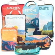 TRIPPED Travel Gear 7-Piece Extra-Large Compression Packing Cubes for Luggage, National Parks