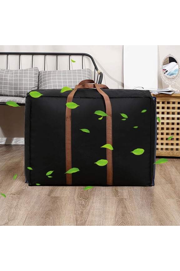 Packing Cubes for Women,Big Capacity Folding Luggage Bag Travel Clothes Storage Bags Zipper Non-Woven Suitcase Foldable Moving House Duffle Bag Handbag,Black(S)