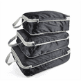 thumbnail image 1 of Packing Cubes for Luggage Save Space Waterproof Nylon Travel Accessories(3 Pack,Black), 1 of 7