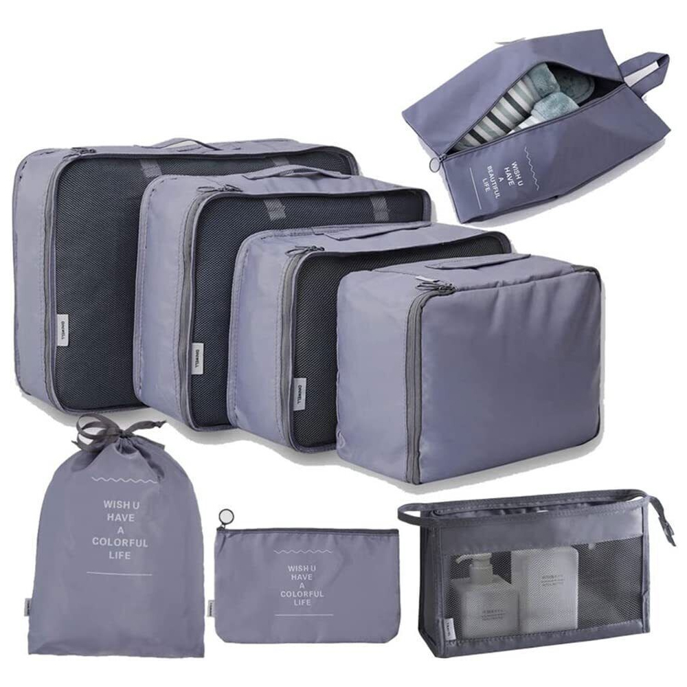 Packing Cubes for Travel, 8Pcs Travel Cubes Set Foldable Suitcase Organizer Lightweight Luggage Storage Bag