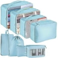 thumbnail image 1 of Packing Cubes for Travel, 8Pcs Travel Cubes Set Foldable Waterproof Suitcase Organizer Luggage Storage Bag, Blue, 1 of 7
