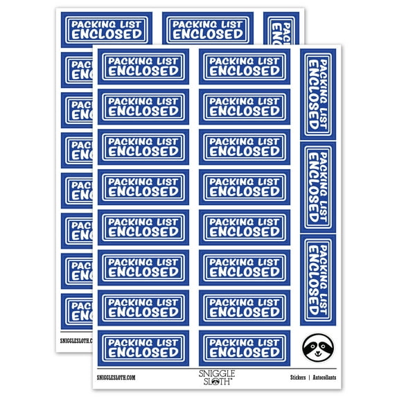Packing List Enclosed Double Border Sticker Set - Dark Blue - Matte Finish - 2.00" Large