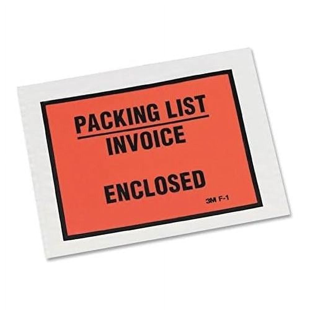 Packing List Envelope (PLEF1) 41/2 In. Width (Orange) / 100 Envelopes