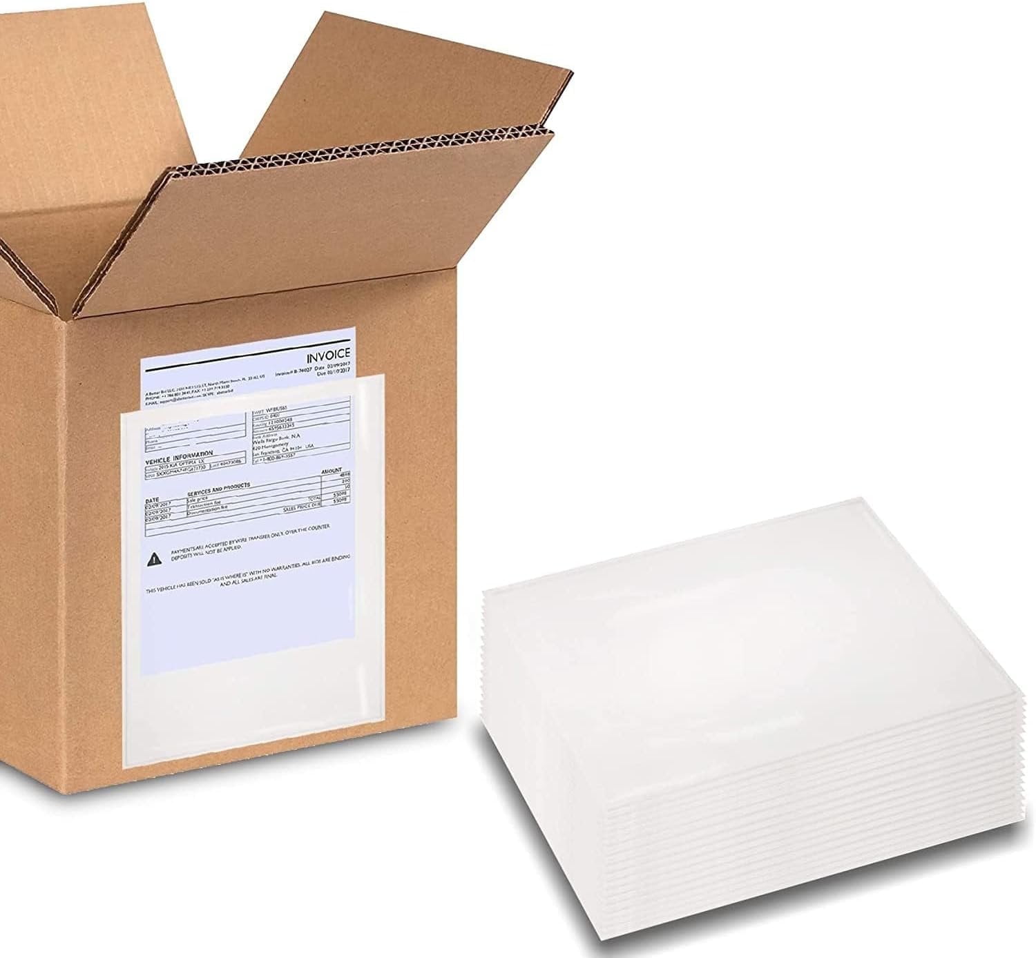 Packing List Envelopes, 7 x 10 Inch. 100 Pack 2 Mil Polyethylene Clear
