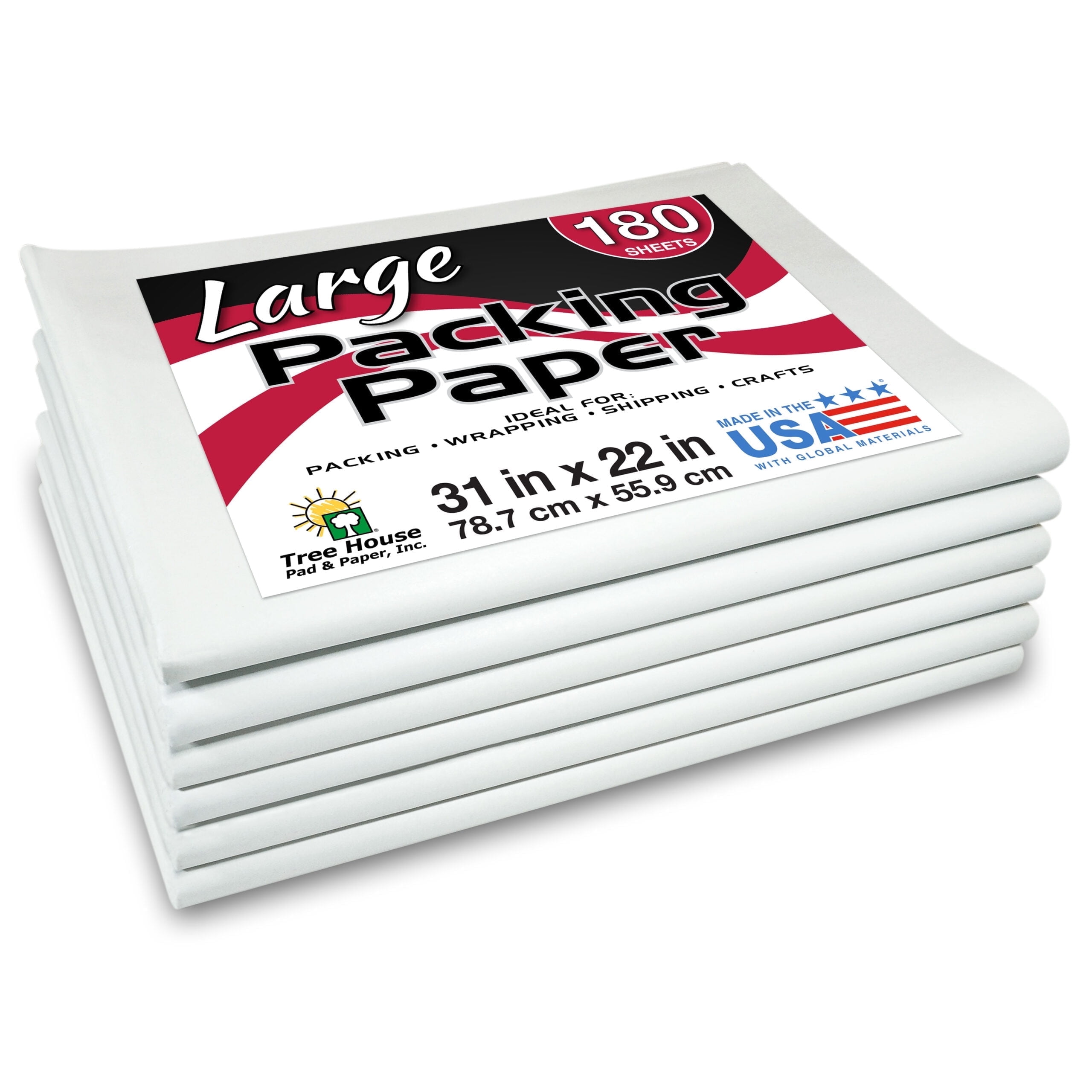 Tree House Pad & Paper -Packing Paper Sheets for Moving - 180 Sheets of Newsprint Paper - Must Have in Your Moving Supplies - 31" x 22" - Made in USA