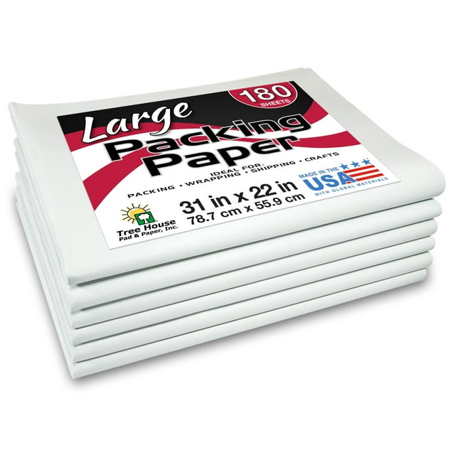 "Tree House Packing Paper, Large 31""x22"" Newsprint Sheets (180 Pack