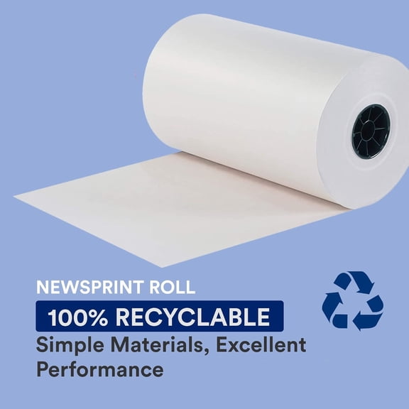 Packing Paper Roll 1440'L x 18"W - 1,000 Sheets 17 Long Equivalent - Large White Newsprint for Shipping, Packaging, Storage and Moving Supplies