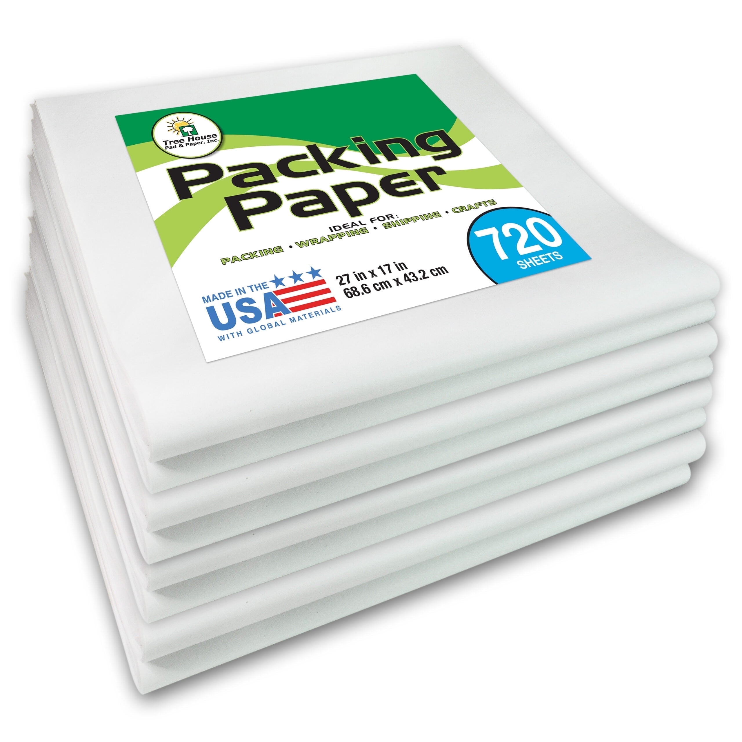 Tree House Pad & Paper -Packing Paper Sheets for Moving - 720 Sheets of Newsprint Paper - Must Have in Your Moving Supplies - 27" x 17" - Made in USA