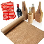 Packing Paper Wrap Honeycomb Cushioning Wrap Roll with 20 Fragile Sticker Moving Supplies  Moving Protective Roll 12" x 98.5'