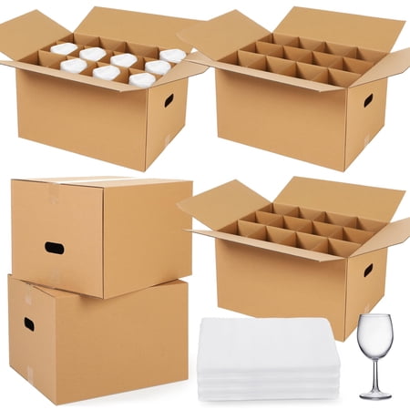 Packing & Shipping Boxes 20 x 15 x 12 Inch Glassware Kitchen Moving Kit