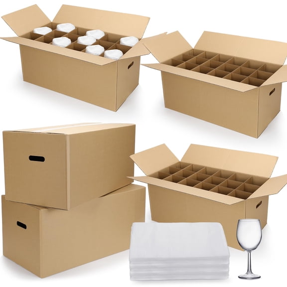 Packing & Shipping Boxes 24 x 12 x 11 Inch Glassware Kitchen Moving Kit