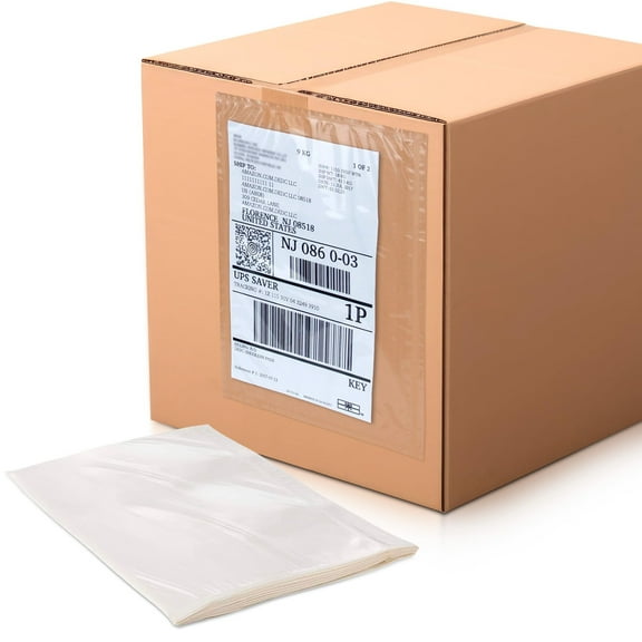 Packing Slip Envelope Pouches 7x10 Pack of 100 Clear Plastic Shipping Sleeves; Self-Sealing Shipping Label