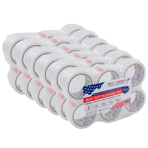 Packing Tape, 36 Rolls 60yd (180 feet) 2 mil Thick 1.88" Width, Ultra Strong Refill for Packaging Shipping Storage Carton Box Sealing, Industrial Heavy Duty Moving Supplies, Clear