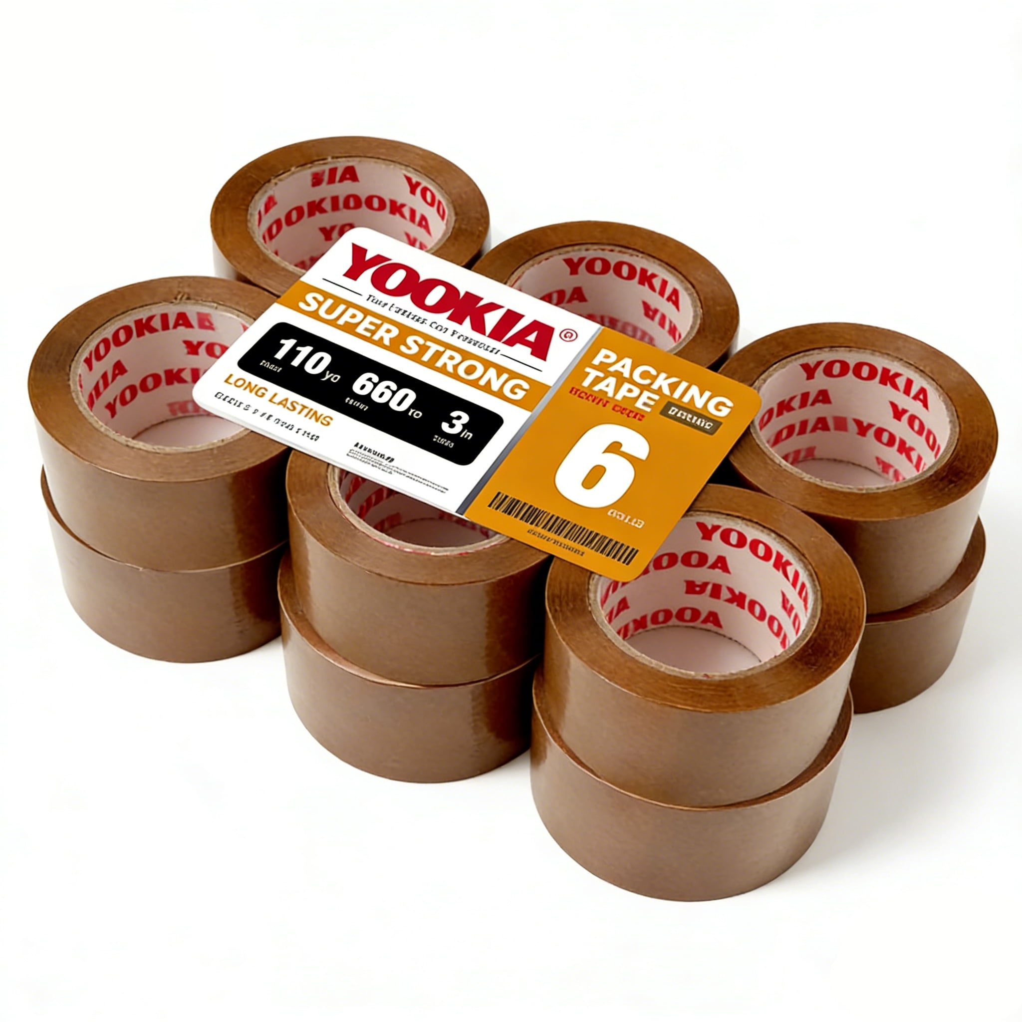 Heavy Duty Packing Tape Refills 12 Rolls, 110 Yds x 3" x 2 Mil Extra Long & Wide Shipping Tape Brown, Packaging Tape for Moving, Shipping, Sealing
