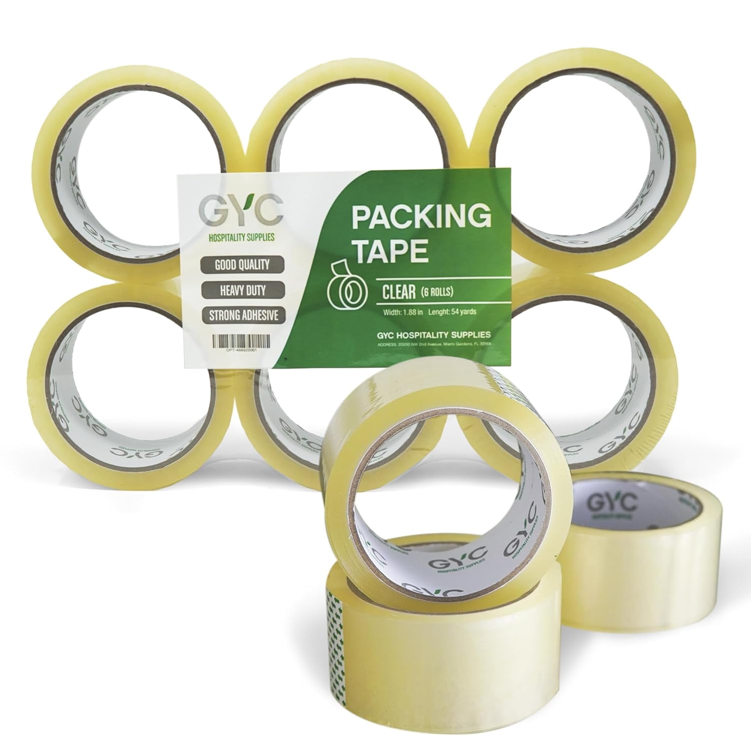 Packing tape – heavy-duty durable transparent box sealing tape, strong adhesive – 6 rolls, 1.88 inches 65 yards – durable mailing and packing tape for moving boxes