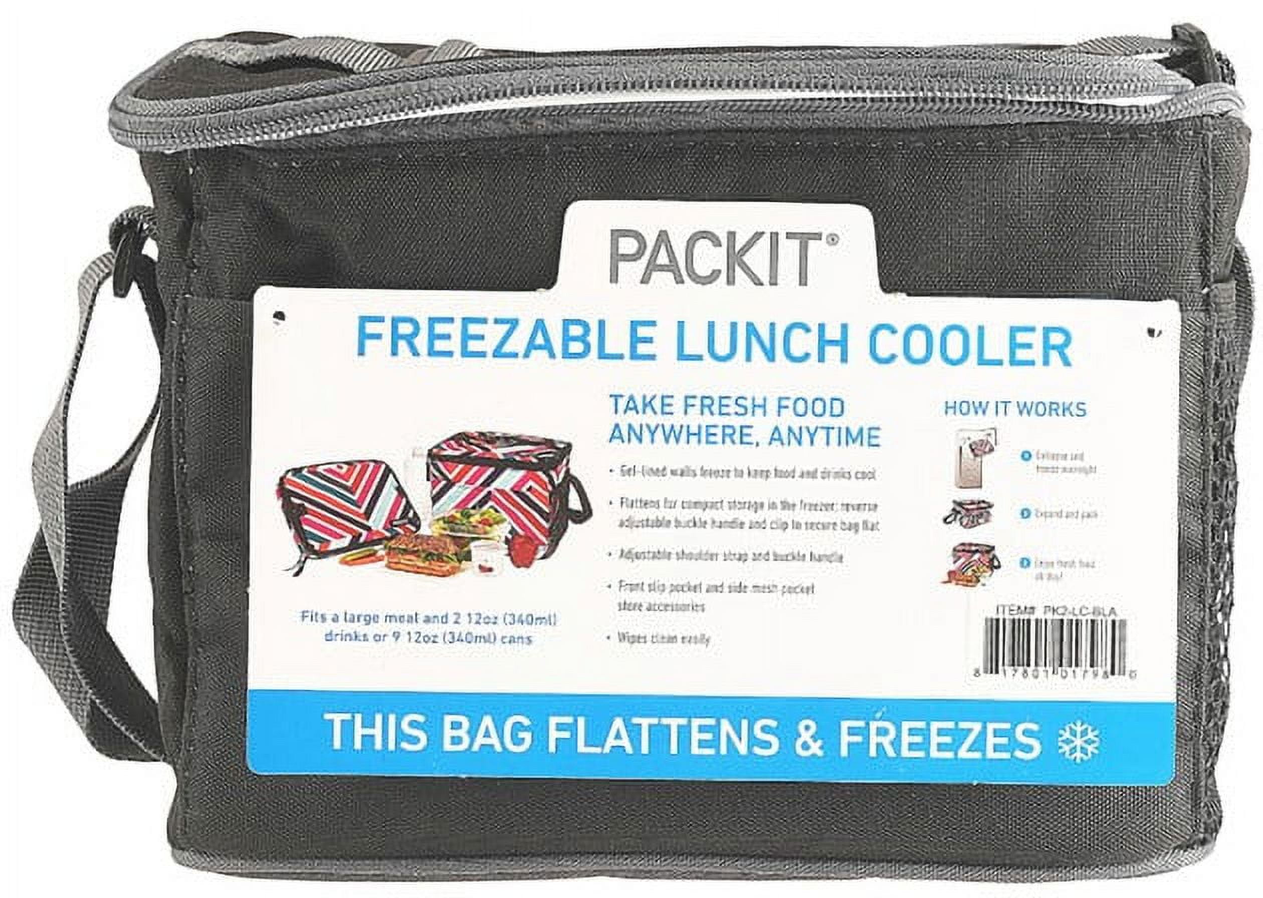 Packit Freezable, Durable Lunch Cooler, Black, 9 Can Capacity