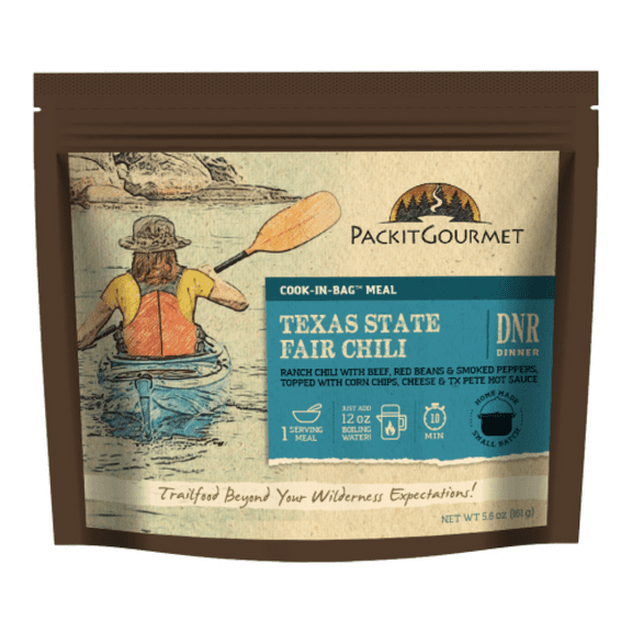 Packit Gourmet Texas State Fair Chili | Premium Freeze Dried Backpacking & Camping Food | Large Portions | High Protein | Real Meat | Just Add Water Meal |All-Natural Ingredients | Made in Texas