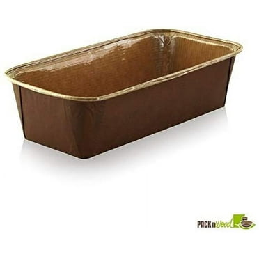 PacknWood 209KRBAKE160K Free Standing Rectangular Kraft Paper Baking Mold - 6.3 x 2.5 x 2 in. Pack of 200