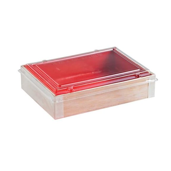 PacknWood 210SAMRED120 Wooden Folding Box With Red Shiny Interior - 24 Oz. Pack Of 100