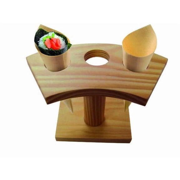PacknWood 210SBAM3 3 Holes Bamboo Cone And Temaki Display- Pack Of 10