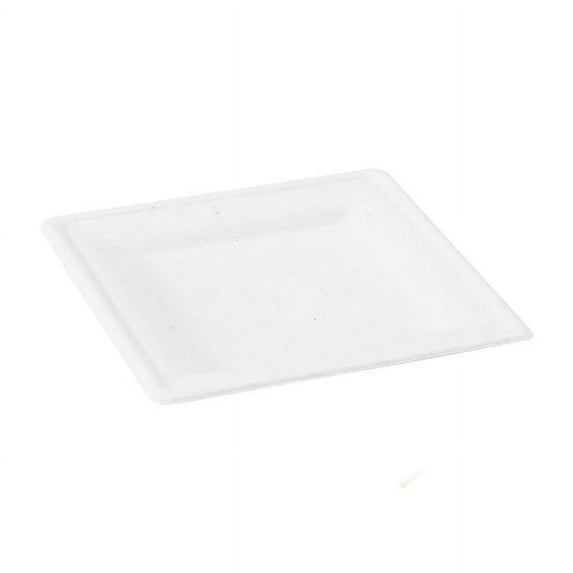 Packnwood 210APU2020AF Square White Sugarcane Plate