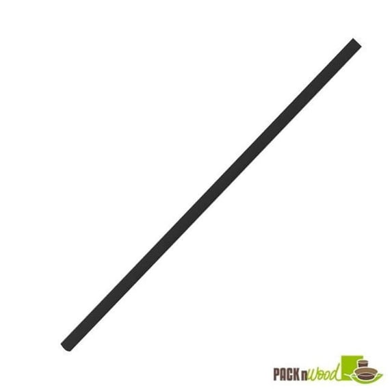 Packnwood 210CHP19FBLK 7.75 in. All Black Paper Straw