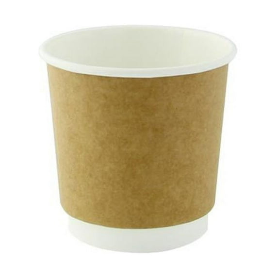 Packnwood 210GCDW4K 4 oz Double Wall Kraft Compostable Paper Cups, 2.4 x 2.4 in.