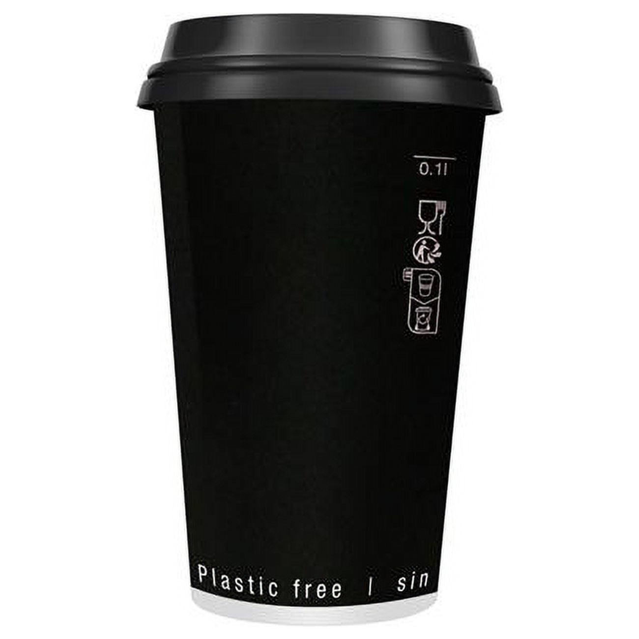 Packnwood 210GCDWB10N Black Double Wall Paper Cup without Plastic ...