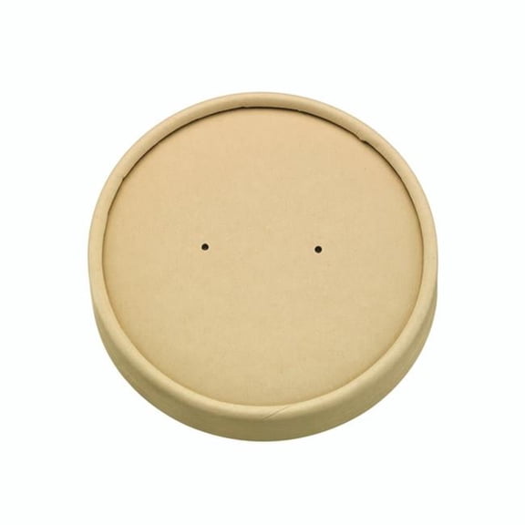 Packnwood 210LSOUPW150K 5.9 Dia. x 0.6 in. Kraft Paper Lid No Plastic for Buckaty - 360 Piece