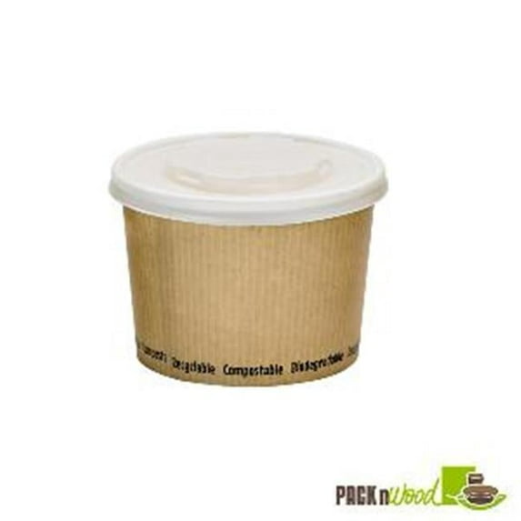 Packnwood 210PLAS16 Soup Cup with Rippled Kraft Design - 16 oz