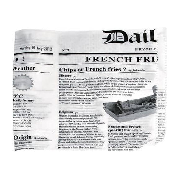 Packnwood 2CHPAPNEWS17 6.7 x 6.7 in. White Newspaper Design Paper