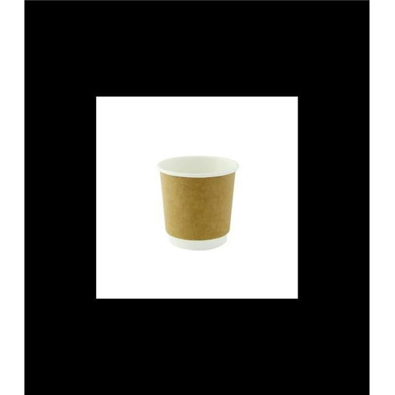 Packnwood 8NPGCDW4K 4 oz 2.44 x 2.36 in. Kraft Double Walled PLA Cardboard Cup - 300 Piece