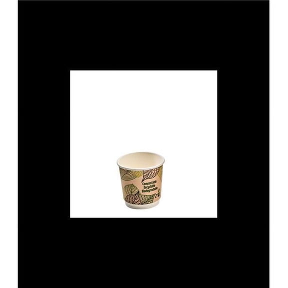 Packnwood 8NPGCDW121 12 oz 3.54 x 4.33 in. Double Walled PLA Cardboard Cup - 300 Piece