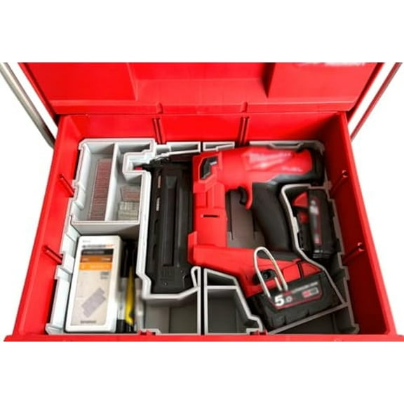Packout Drawer Insert For Milwaukee M18 Brad Nailer Tool Accessory Organizer Tray Accessory