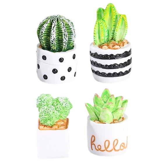 Packs Artificial Plants, Potted Plants Mini Plants in White Ceramic Pots for Home Desk Table Decoration, 4pcs Cactus
