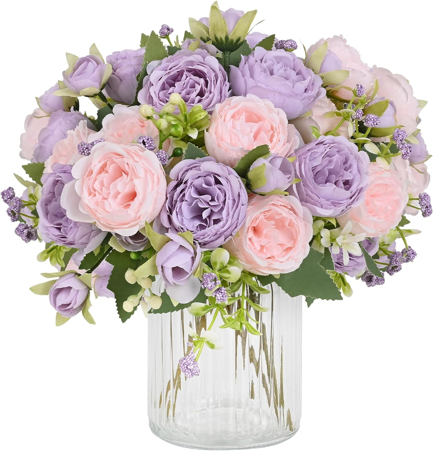 Packs Mixed Pink Peonies Artificial Flowers Packs Pinkish-Purple Peonies Artificial Flowers