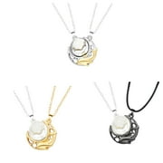 JLWPHL Packs of Necklaces Womens Necklaces Fashion Pendant Couple Necklace Matching Necklace Sun Moon Pendant Necklace Forever Necklace I You Jewelry Valentine's Day 3PCS
