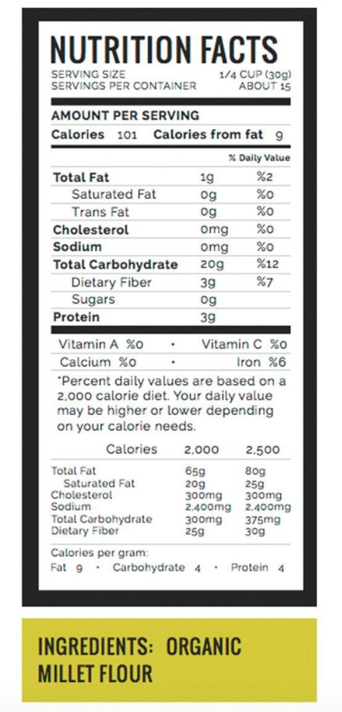 Packs) Organic Gluten Millet Flour Organic/NONGMO/VEGAN (USDA Organic