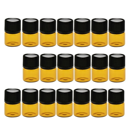 Packs of 20 Pieces Small Vials Bottles Containers - Brown, 1ml