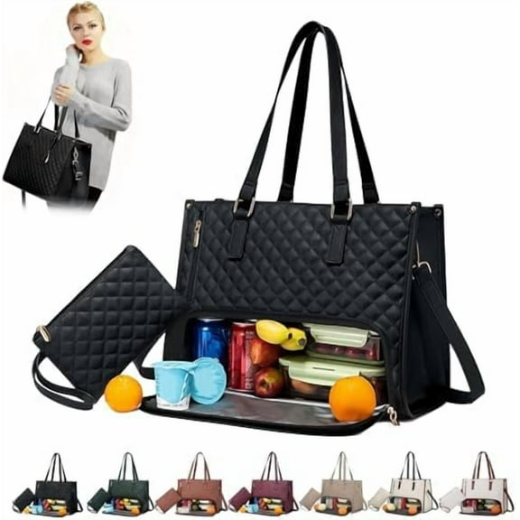 Packuum Tote Bag, 2026 Packuum 3 In 1 Tote Bag for Women Lunch, My Daily 15.6 Inch Bags Totes for Work Travel
