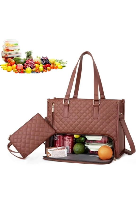 Packuum Tote Bag, Packuum 3 in 1 Tote Bag Backpack, Lunch Compartment, Capacity Computer Handbag with Purse