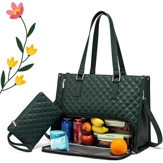 Packuum Tote Bag, Packuum 3 in 1 Tote Bag for Women Lunch, Tote and Luxe Co Bags with Laptop Pocket, for Work Travel