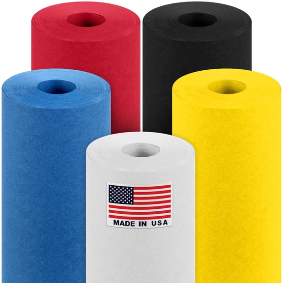 Paclord 18" x 1200" (100 ft) Outer Space-Themed Kraft Paper Set, 45 Lbs - Black, Dark Blue, Yellow, White, Red Kraft Paper - Made in USA Colored Paper for Crafts, Appliques for Kids, DIY, Origami